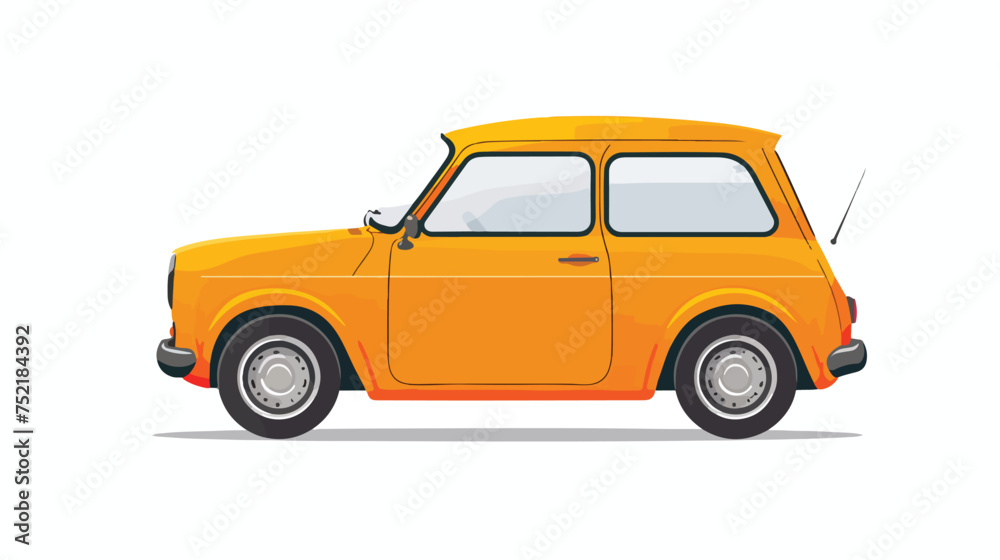 Small cute car isolated on white. Flat vector