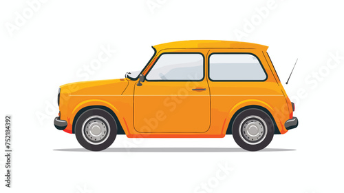 Small cute car isolated on white. Flat vector © Nobel
