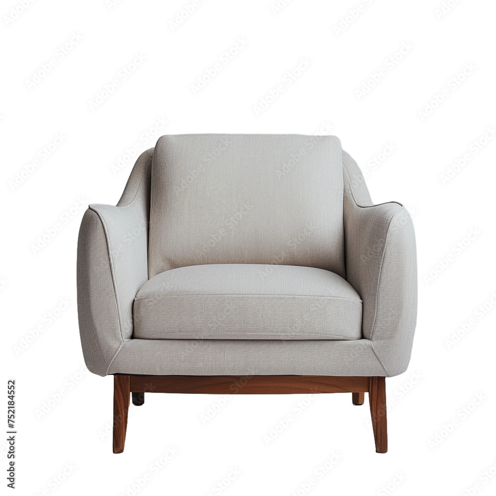 Fototapeta premium modern white armchair isolated on transparent background