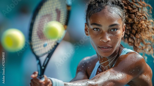 Woman Holding Tennis Racquet on Tennis Court