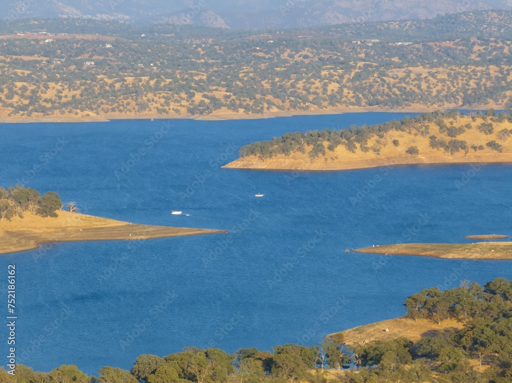 Scenic view of Don Pedro Lake Reservoir in California, USA