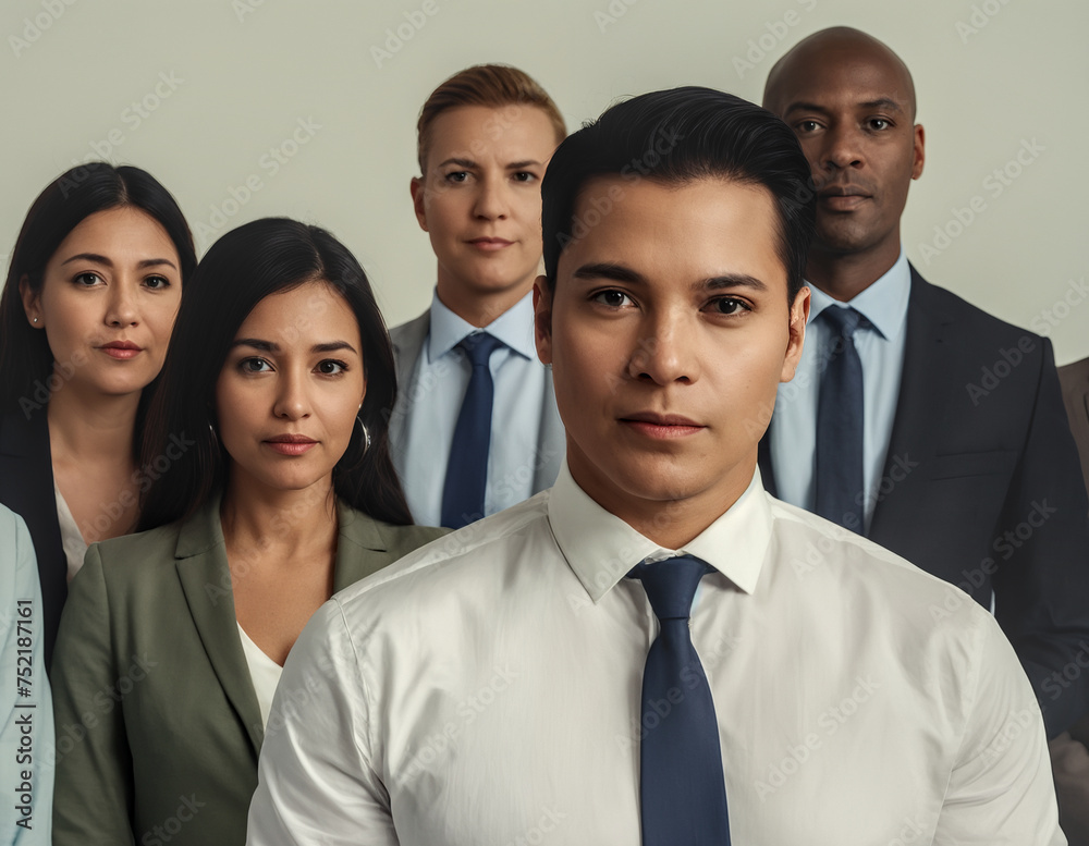 Portrait of a business team. Professional and successful. Formal attire. Diverse group. Concepts of corporate culture and teamwork in the modern office. Portrait of a business team. Professional and successful. Formal attire. Diverse group. Concepts of corporate culture and teamwork in the modern office.