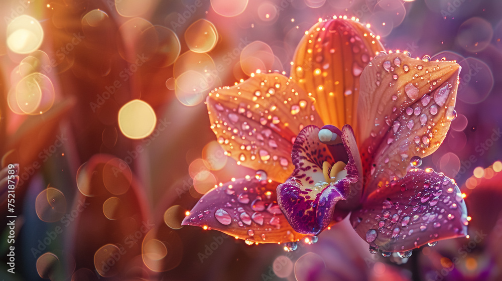Beautiful view of pink orchid flower background Beautiful view of pink orchid flower background