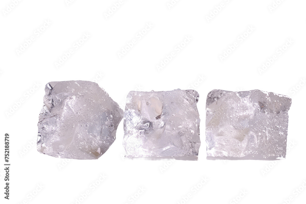 Crisp Ice Cubes Isolated On Transparent Background