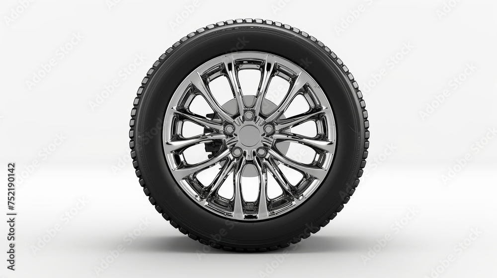 car wheel on white background