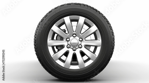 car wheel on white background