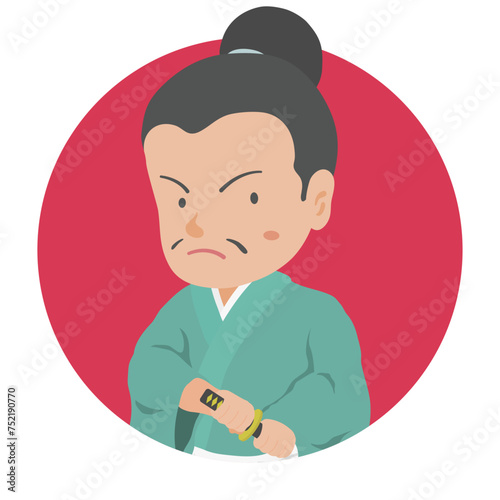刀に手をかける武士