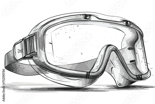 Side view of transparent safety protective goggles vector illustration. Generative AI