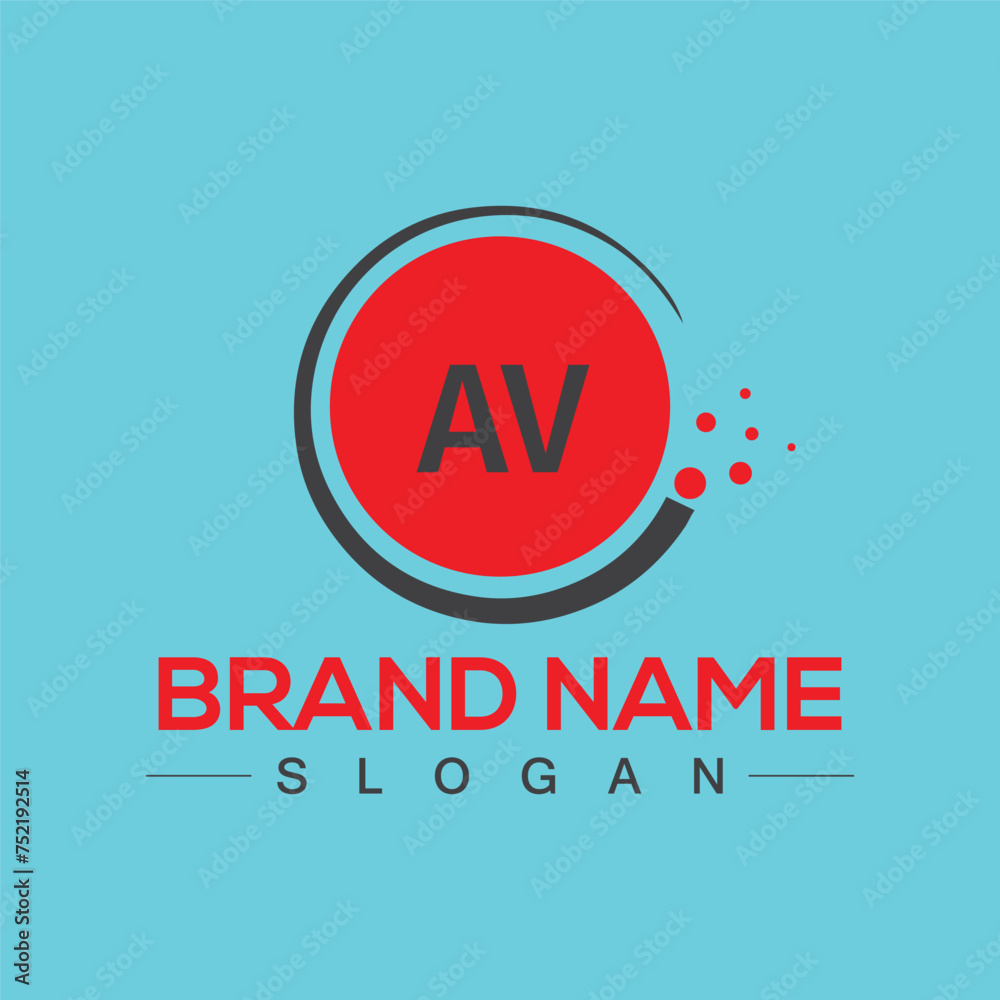 Fototapeta premium Creative letter AV unique logo design vector and Illustration
