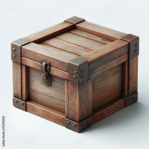 old wooden box on white 