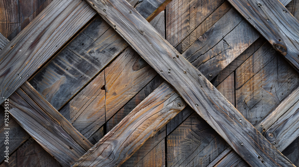 Wooden boards intersected - obrazy, fototapety, plakaty 