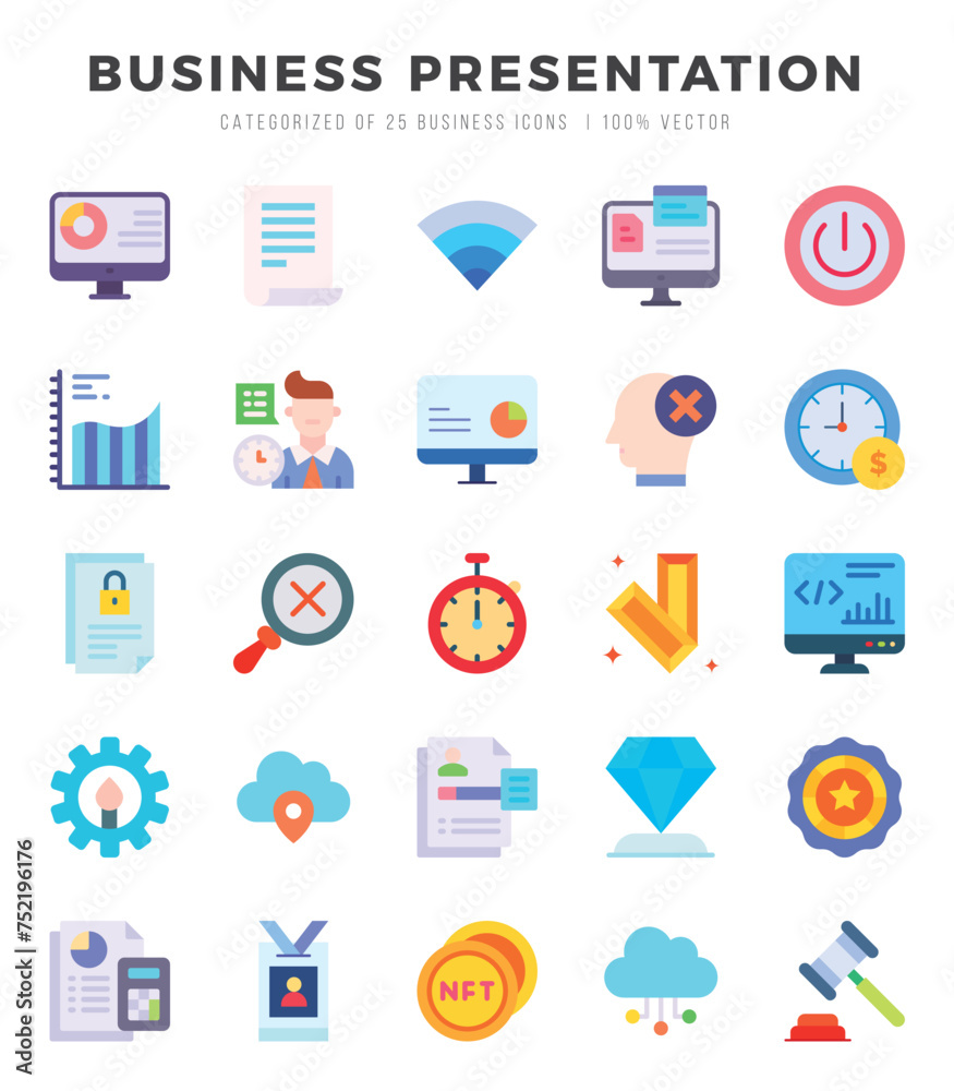 Set of Business Presentation icons. Vector Illustration. Set of Business Presentation icons. Vector Illustration.