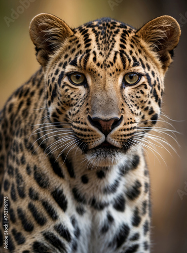 Close up portrait of African leopard