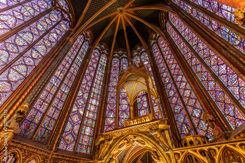 The internal of Saint Chapelle in Paris