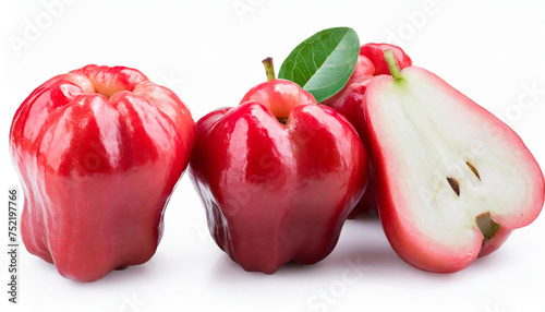 Rose apples isolated on white background. Clipping path. photo
