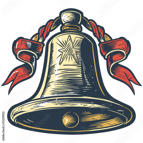 Phillies Liberty Bell. Bell logo, Bell icon, Colorful Bell bell drawing vintage retro, vector Illustration photo