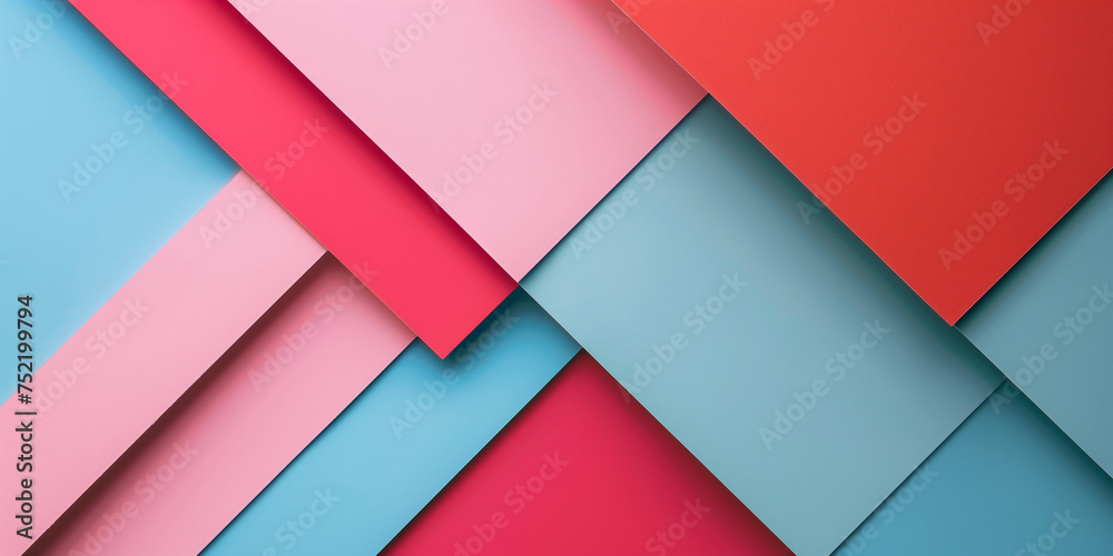 Colored planes abstract geometric background pattern. Pink, blue colors. Abstract horizontal banner. Flat design style. Digital artwork raster bitmap. AI artwork. Colored planes abstract geometric background pattern. Pink, blue colors. Abstract horizontal banner. Flat design style. Digital artwork raster bitmap. AI artwork.