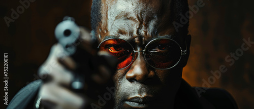 cool gangsta man, action movie poster photo