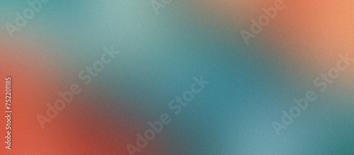 Teal, red and orange grainy gradient background, blurred color noise texture, banner design