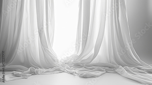 curtains on white background photo