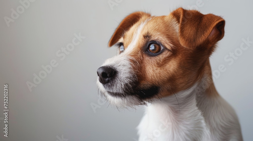 cute dog on white background