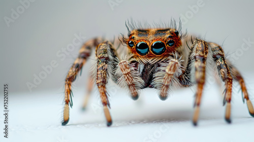 cute spider on white background photo
