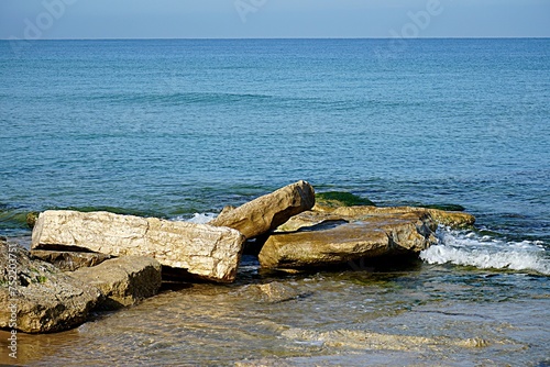 Stones in the water near the seashore