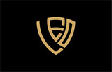 LEO creative letter shield logo design vector icon illustration