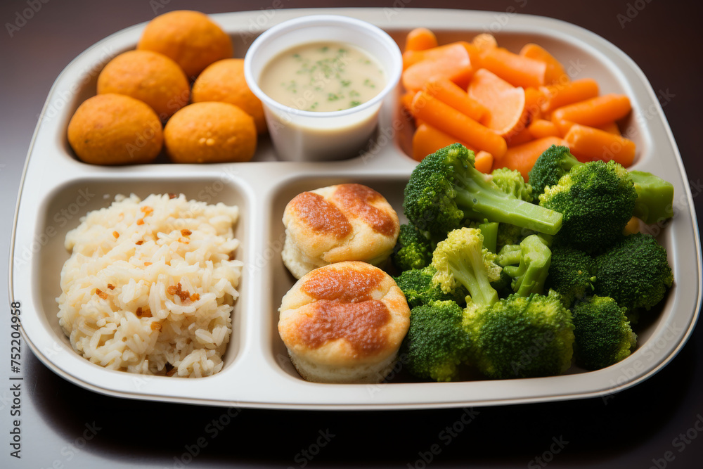 Healthy School Lunch Tray with Balanced Diet Healthy School Lunch Tray with Balanced Diet