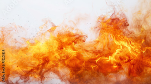 fire on white background photo