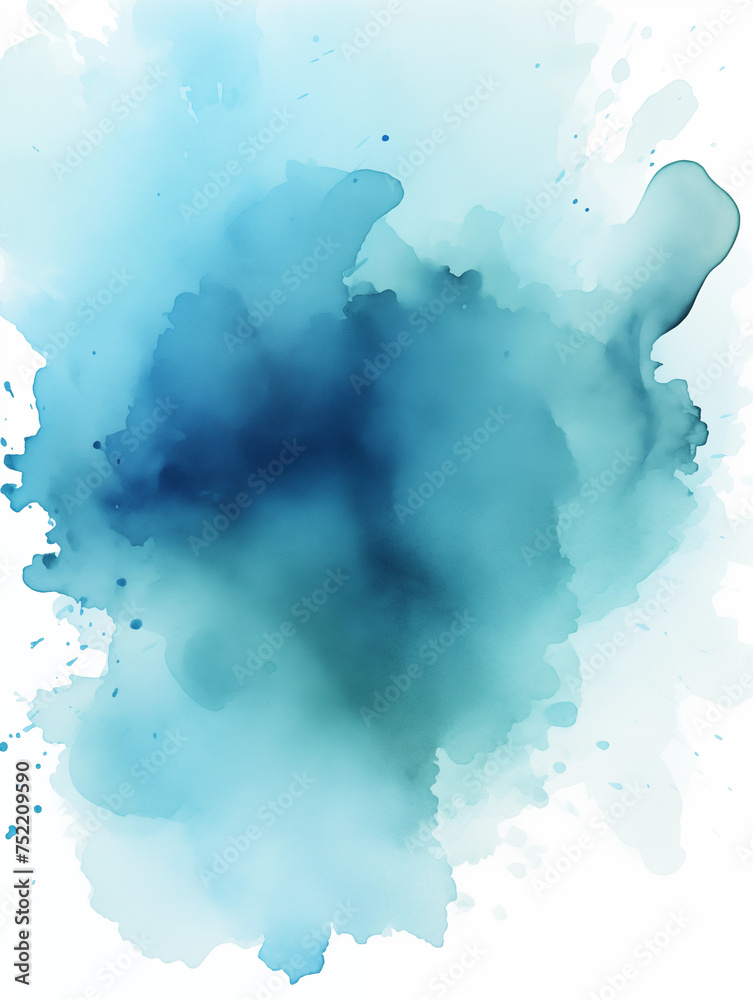 Captivating Blue and Teal Watercolor Ink Blot Texture