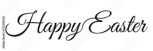 Happy Easter - Handwritten vector lettering text .. Calligraphic phrase.