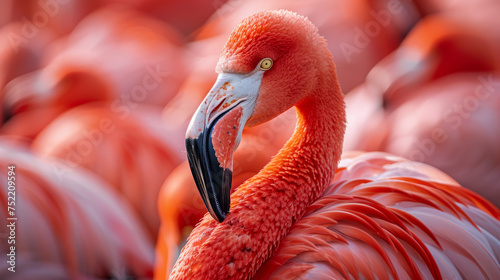 flamingo on white background © Vladislav