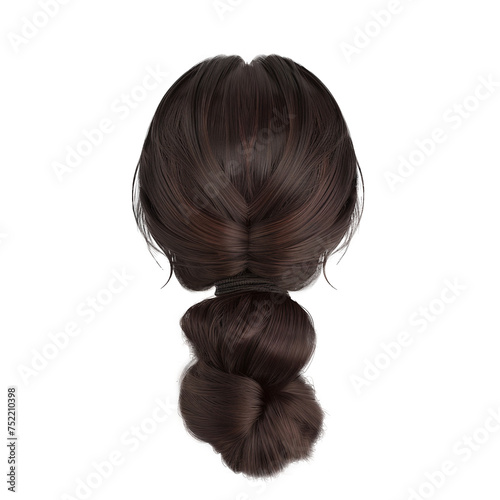 wig Woman's Hairstyle with Strands and Buncurly disheveled African black hair png