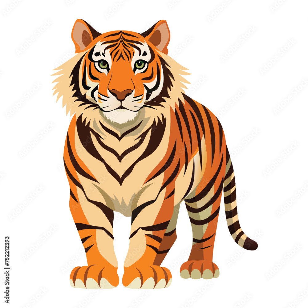 Obraz premium Tiger illustration on White Background