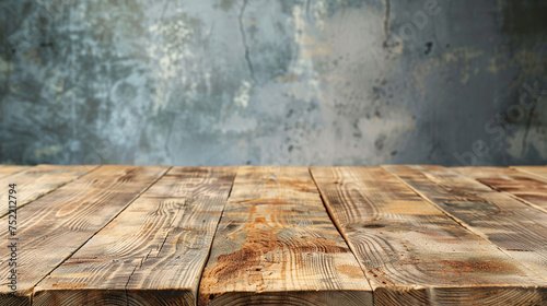 Empty old wooden table background.