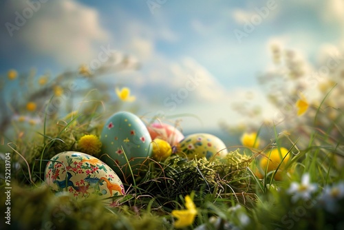 Joyous ester egg illustration