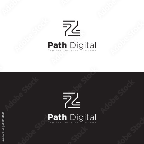 Path Digital Logo, PD logo Wordmark logo, Letter mark logo