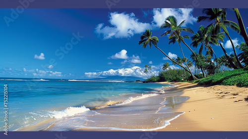 beach with palm trees, hammock