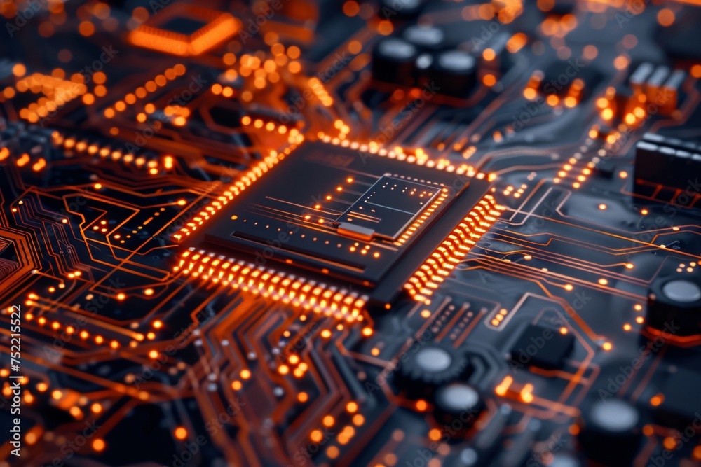 Powerful futuristic processor, ultra light microchip Powerful futuristic processor, ultra light microchip