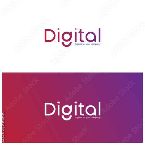 Digital Logo, Modern Logo, Lettermark Logo, Typography logo