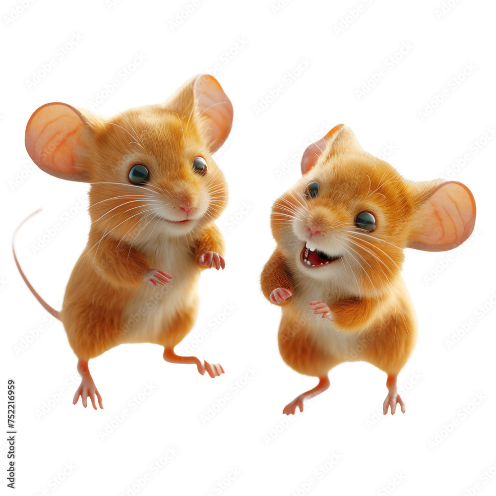two mice on white two mice on white