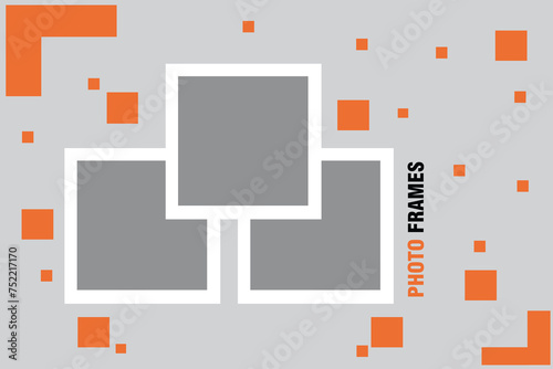 3 photo collage template. vector illustration, new collections