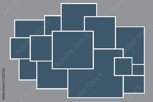 14 photo collage template. vector illustration, new collections