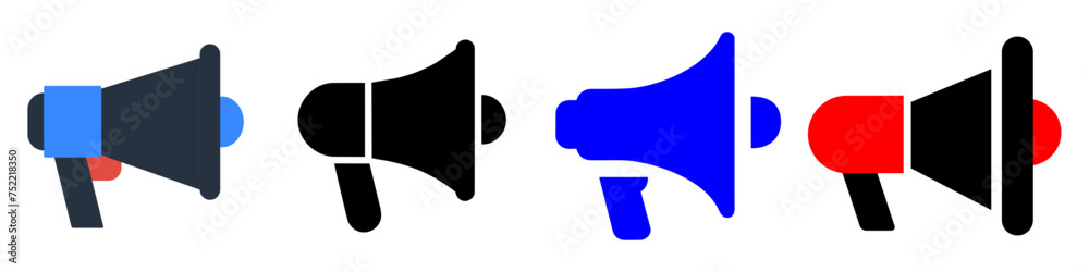 set of megaphone icon in trendy flat style, vector icon set of megaphone icon in trendy flat style, vector icon