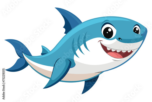 shark cartoon isolated vector illustration 