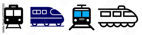 set of train icon in trendy flat style, vector icon