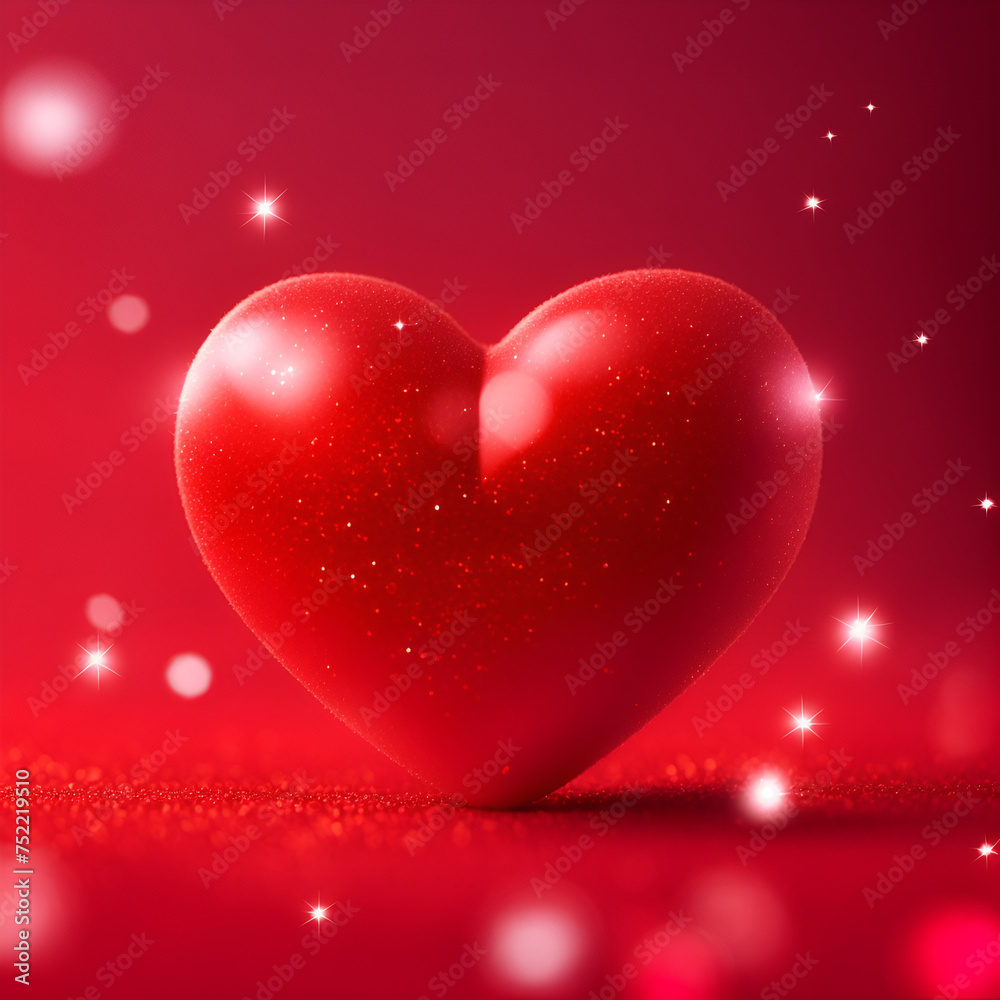 Beautiful heart bokeh red background for texture. concept valentine day. Valentine Day rose red heart shape gift. Romantic love greeting present soft texture macro photo. red heart.
