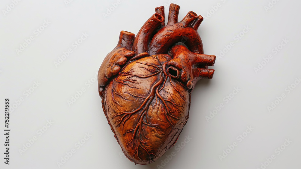 Naklejka premium human heart on white background