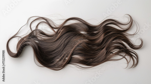 human wig on white background